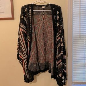 Eyeshadow Neon/Geometric Poncho/Cardigan